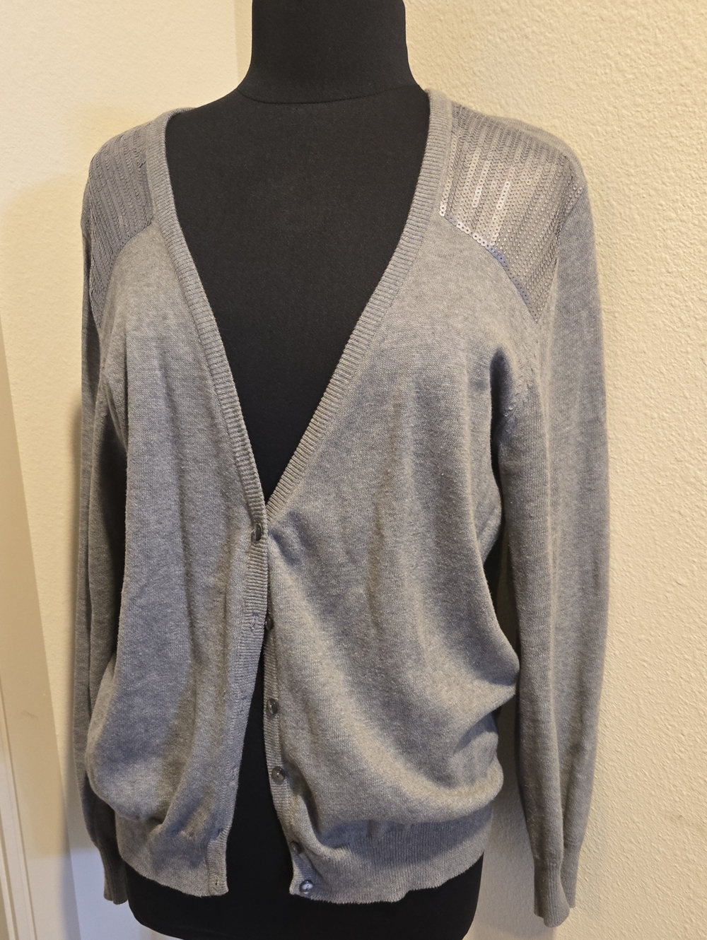 Torrid Gray V-Neck Button-Up Cardigan Sweater Size 18/20